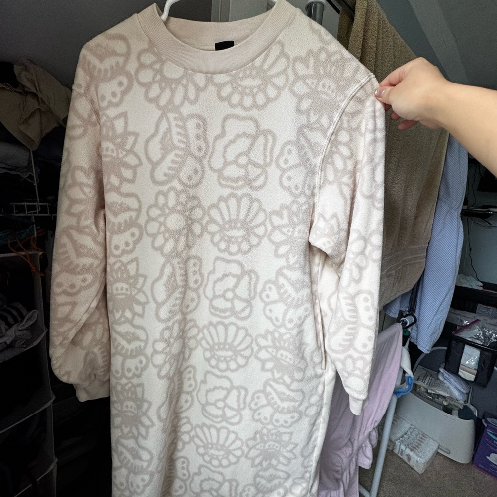 Uniqlo Marimekko Fleece Dress - off white